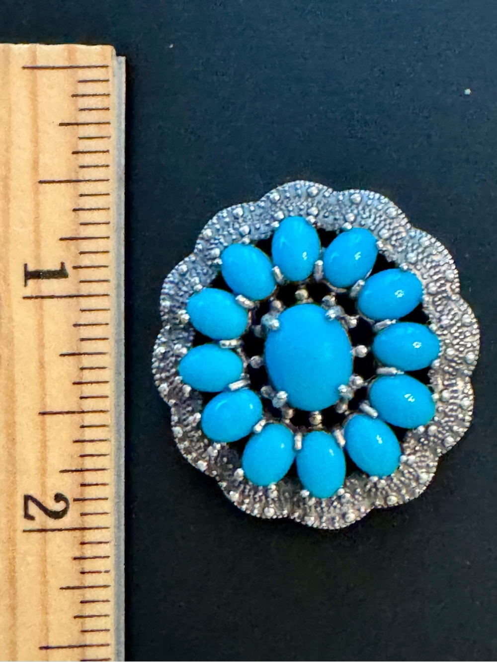 Gorgeous Sleeping Beauty Turquoise Silver Pendant n Earring Suite - Picture 11 of 15